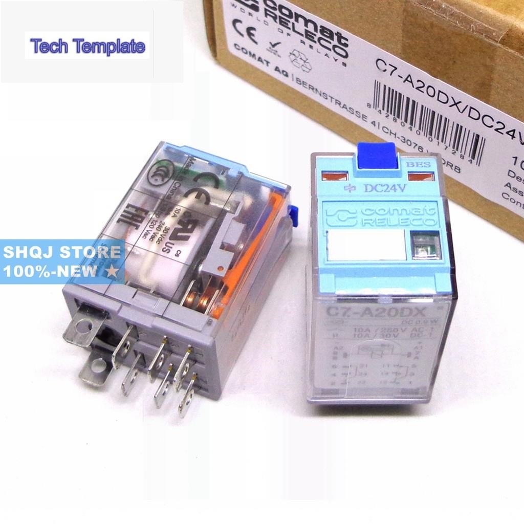 Releco 100%-ใหม่ 1PCS C7-A20X C7-A20DX C7-A20 C7-X10 DC24V AC230V DC110V DC220V S7-C 8PIN 10A รีเลย์