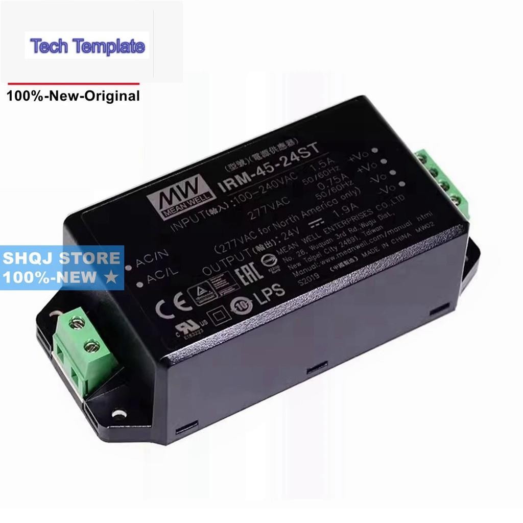 Mean WELL 100%-ใหม่ IRM-45-24 IRM-45-12 IRM-45-24ST IRM-45-12ST IRM-45-5 IRM-45 5ST 15ST 48ST 45W AC