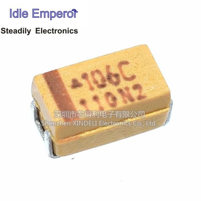 ตัวเก็บประจุแทนทาลัม 10UF 16V Type A 1206 106C Patch Tantalum Capacitor 106 1206