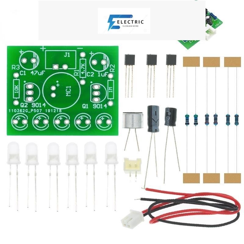 ชุดโมดูลไฟ LED ควบคุมด้วยเสียง 3V-5.5V DIY สําหรับห้องปฏิบัติการ PCB