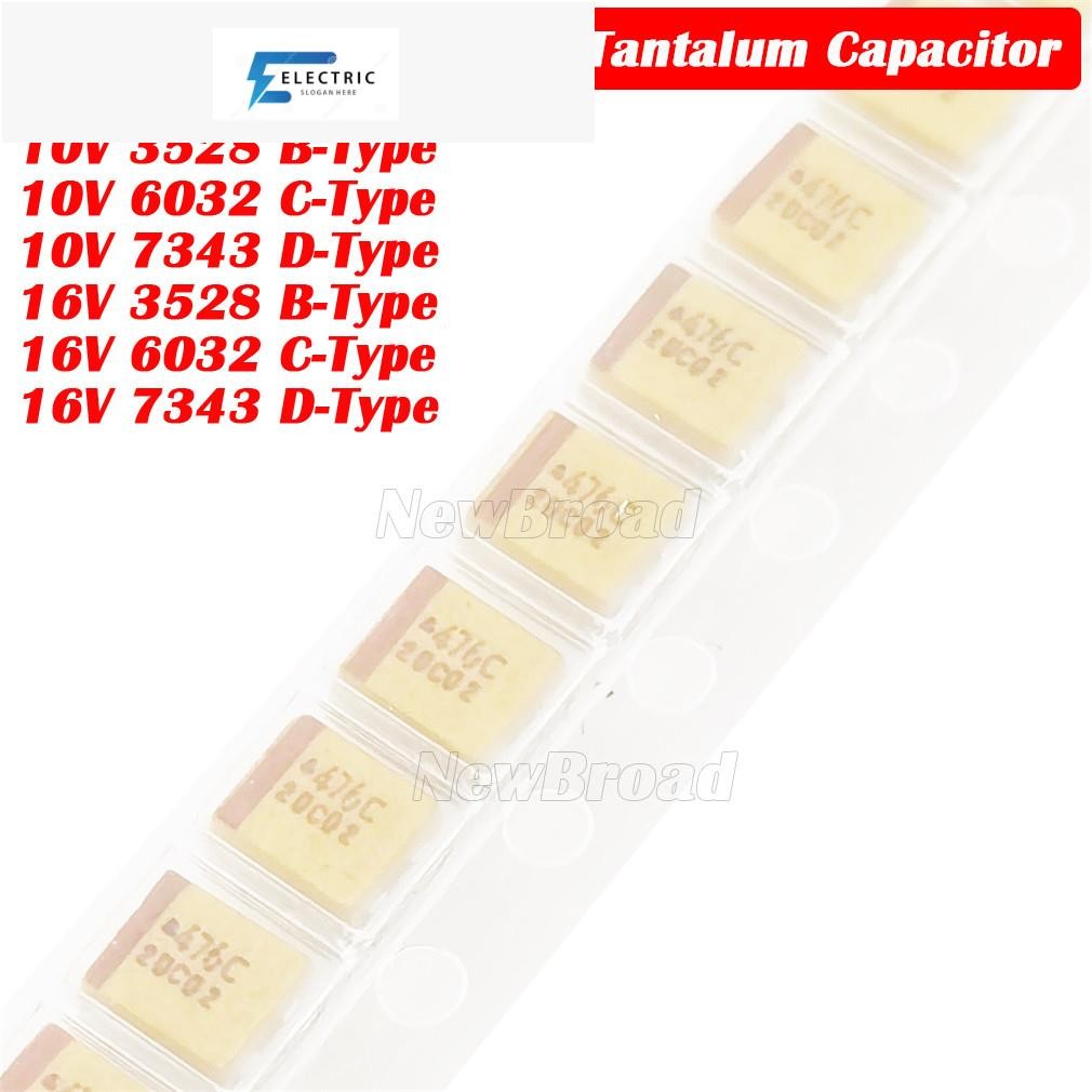 10PCS SMD Tantalum Capacitor 10V 16V 47U 47UF 476A 476B 476C 476D 3528 B-Type 6032 C-Type 7343 D-Typ