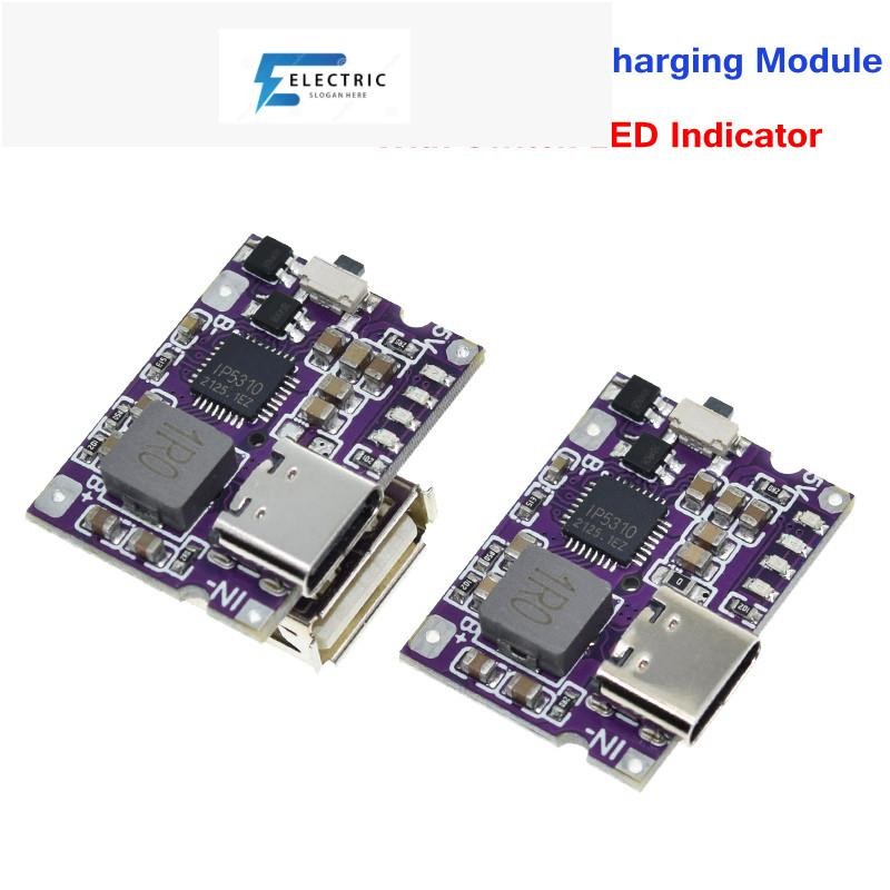 Type-C USB 5V 3.1A Boost Converter Step-Up โมดูล IP5310 Mobile Power Bank อุปกรณ์เสริมพร้อมสวิตช์ LE