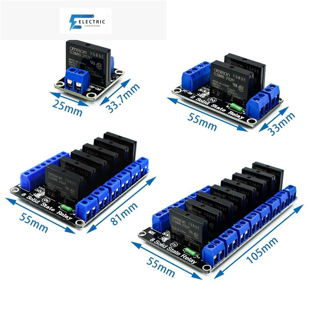 5V 1 2 4 8 channel SSR G3MB-202P 4 way Solid State Relay Module 240V 2A Output with Resistive Fuse f