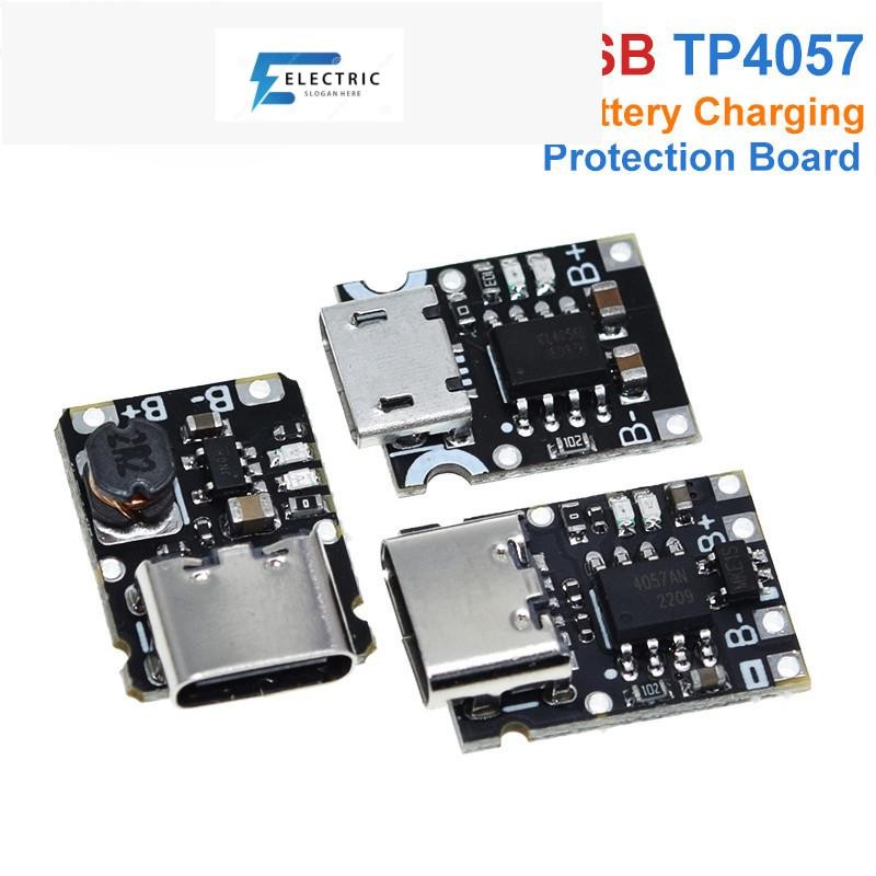 บอร์ดโมดูลป้องกันแบตเตอรี่ลิเธียม Type-C USB TP4057 1A TP4056 พร้อมตัวป้องกันอุณหภูมิ