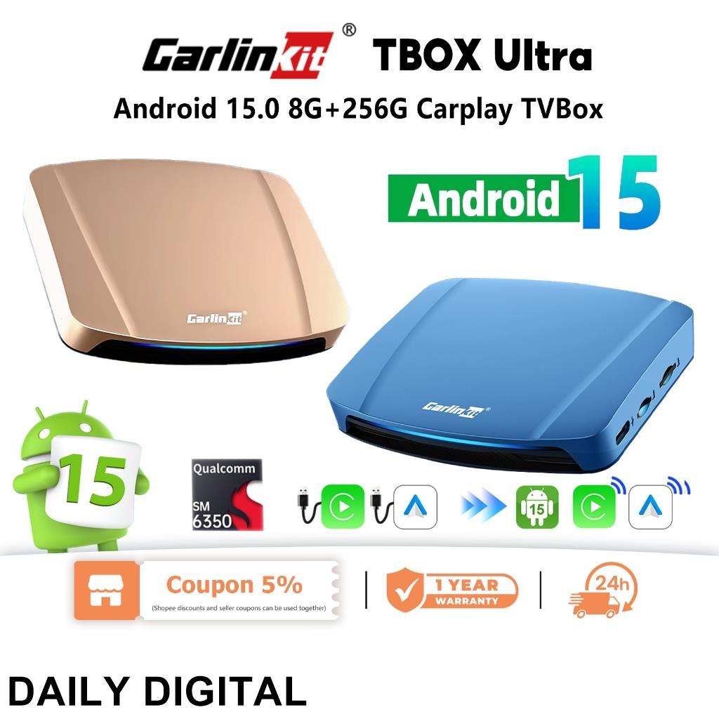 CarlinKit Tbox Ultra Android 15.0 8GB+256GB CarPlay TVBox ชิป Qualcomm SM6350