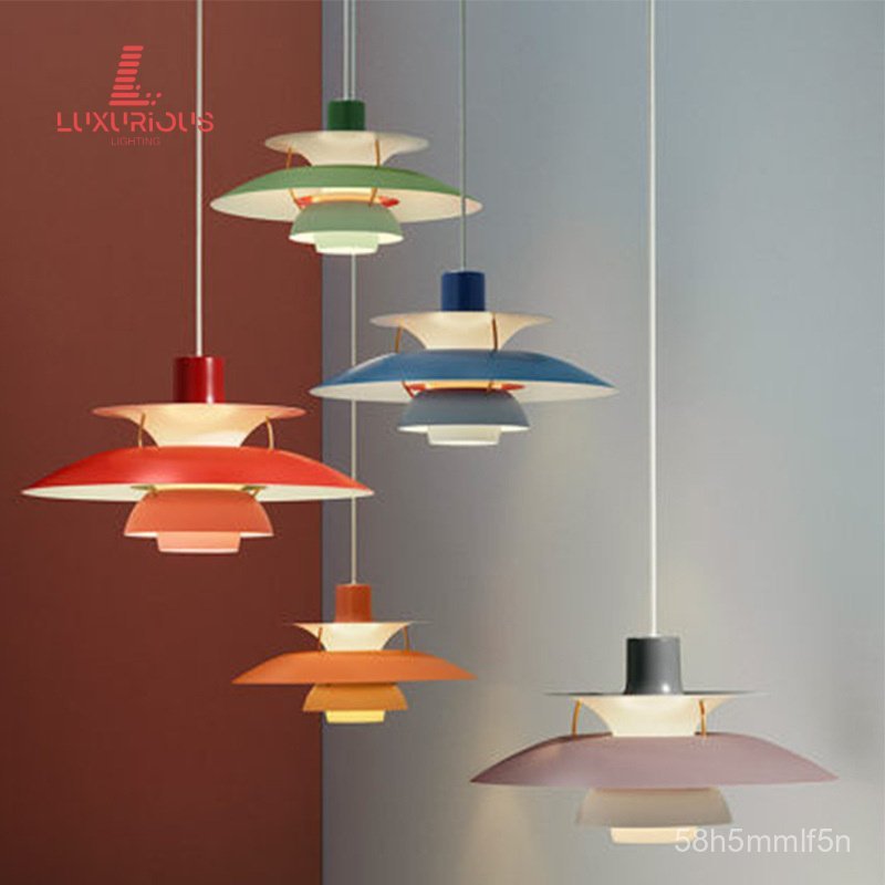 Unique Nordic Minimalist PH5Chandelier for Living Room Modern Creative Soft Decoration Bar Counter D