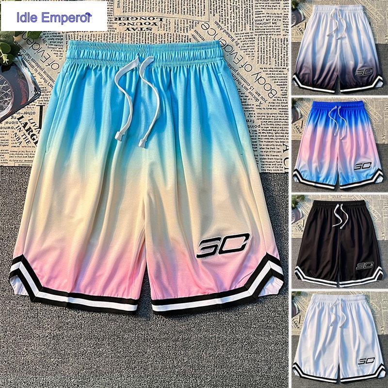 กางเกงกีฬาบาสเก็ตบอลขาสั้น ผ้าตาข่าย ปักลายโลโก้ NBA Warriors Curry ระบายอากาศ แห้งเร็ว พลัสไซซ์ ไซซ