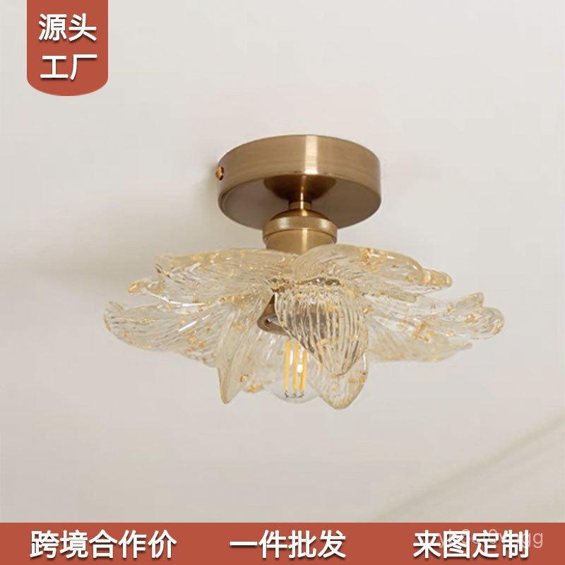 Petal Aisle Light Medieval French Corridor Light Simple Retro Lotus Rhythm Entryway Ceiling Light Zh