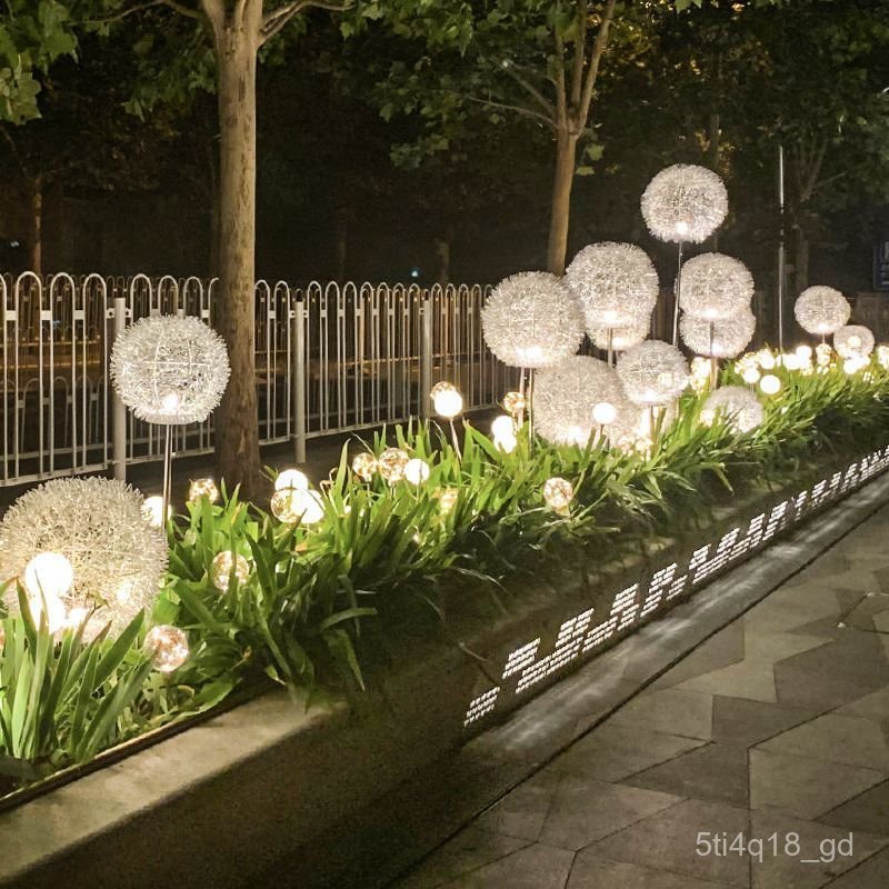 Solar Dandelion Light Outdoor Decorative Ground Lawn Light for Square Garden Courtyard GW2F
