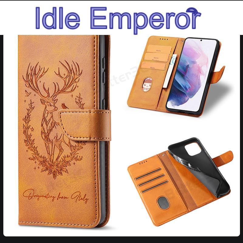 Kickstand PU กระเป๋าสตางค์หนังพลิกเคสโทรศัพท์ Lucky Deer นูนสําหรับ vivo iQOO U3 U3x U5 iQOO 7 8 8Pr