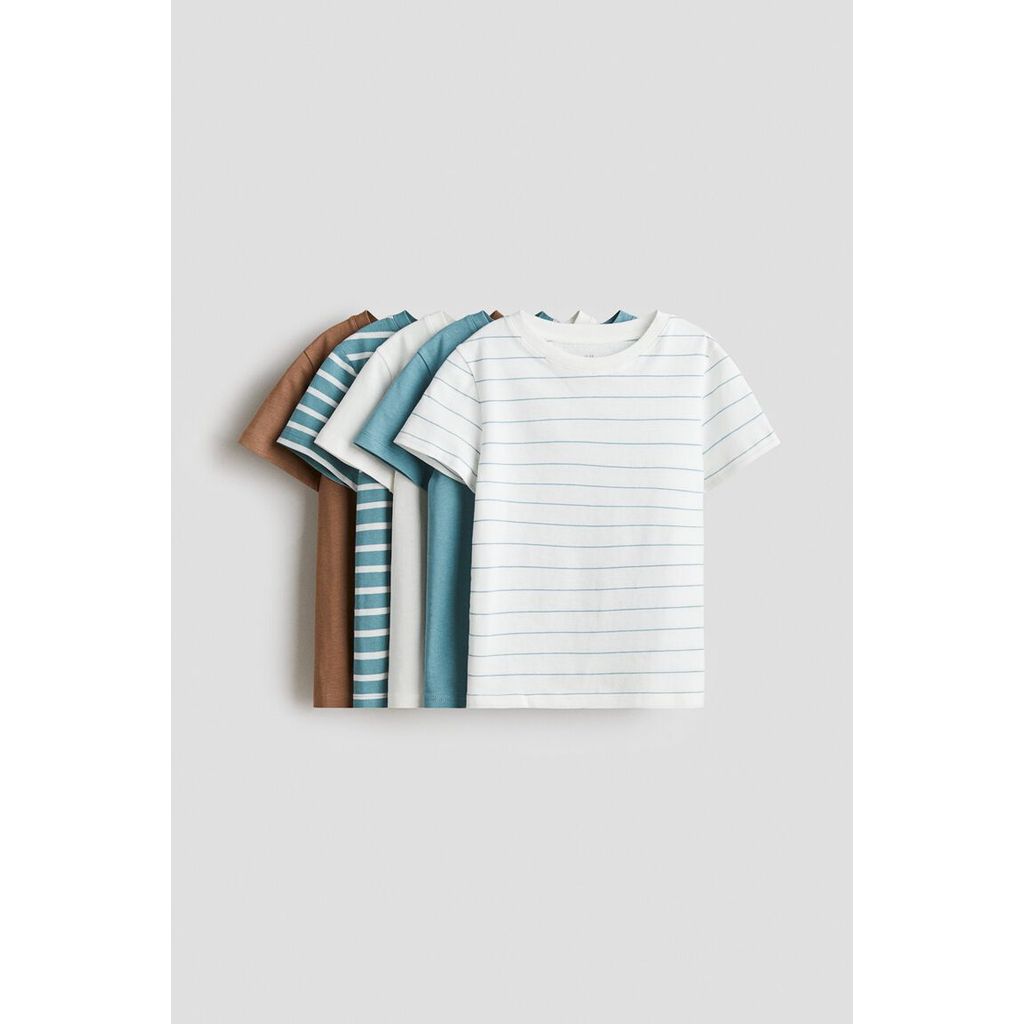 H&M(เอชแอนด์เอ็ม) ชุดเสื้อยืดคอตตอน 5 ตัว เด็กผู้ชาย 0749176_21