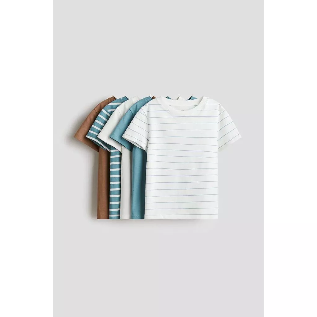 H&M(เอชแอนด์เอ็ม) ชุดเสื้อยืดคอตตอน 5 ตัว เด็กผู้ชาย 0749176_21