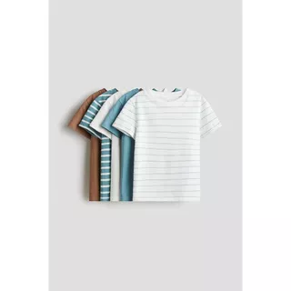 H&M(เอชแอนด์เอ็ม) ชุดเสื้อยืดคอตตอน 5 ตัว เด็กผู้ชาย 0749176_21