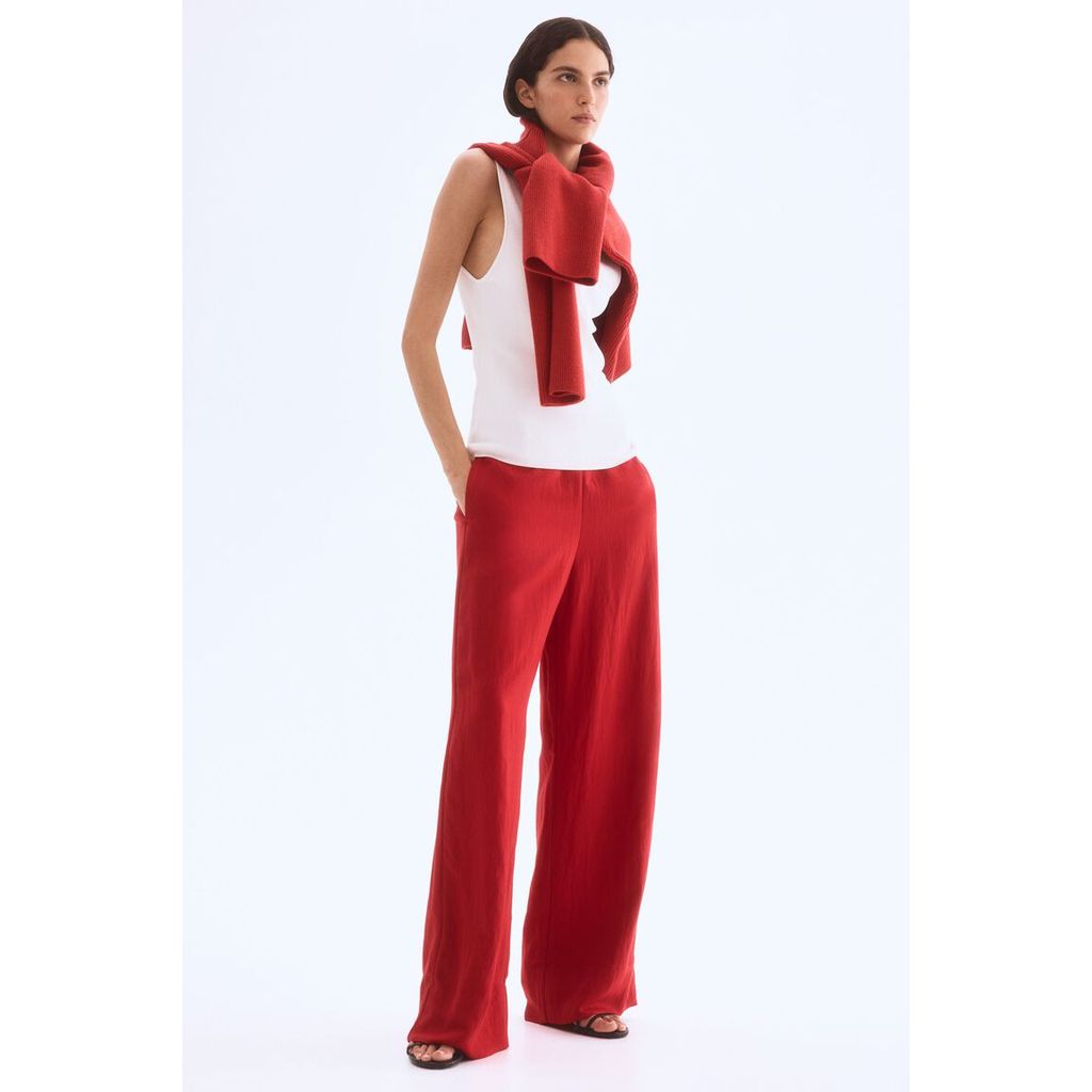 H&M(เอชแอนด์เอ็ม) กางเกงวูลทวิลกว้าง Women Wide twill trousers 1296523_2
