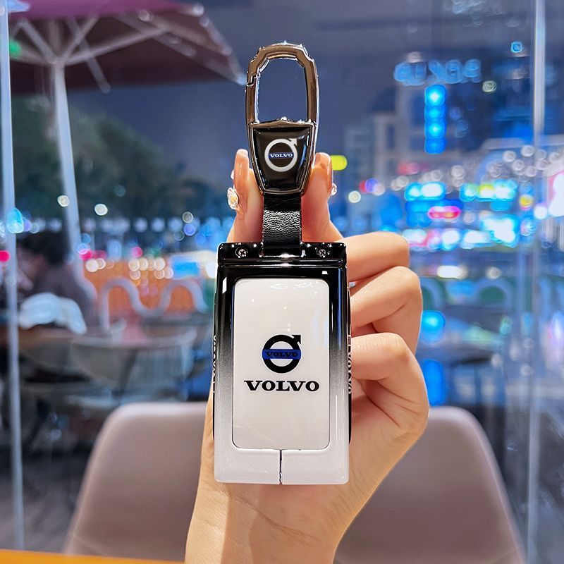 VOLVO EX30 Gradient Color Key shell volvo ex30 Business Key cover Car Logo Wrist Strap Buckle QCQT