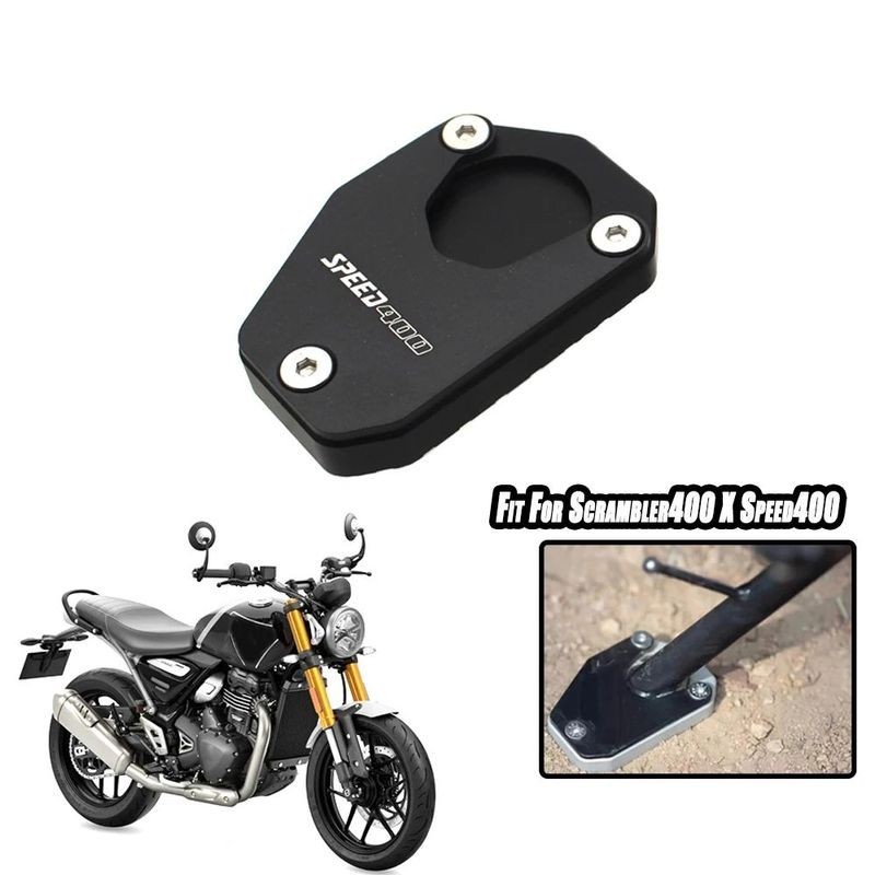 Scrambler400X Speed400 Triumph Sidekick Pad ขยายการปรับเปลี่ยน Anti-slip หนาด้านข้างฐานรองรับ Alluminum โลหะผสม CNC