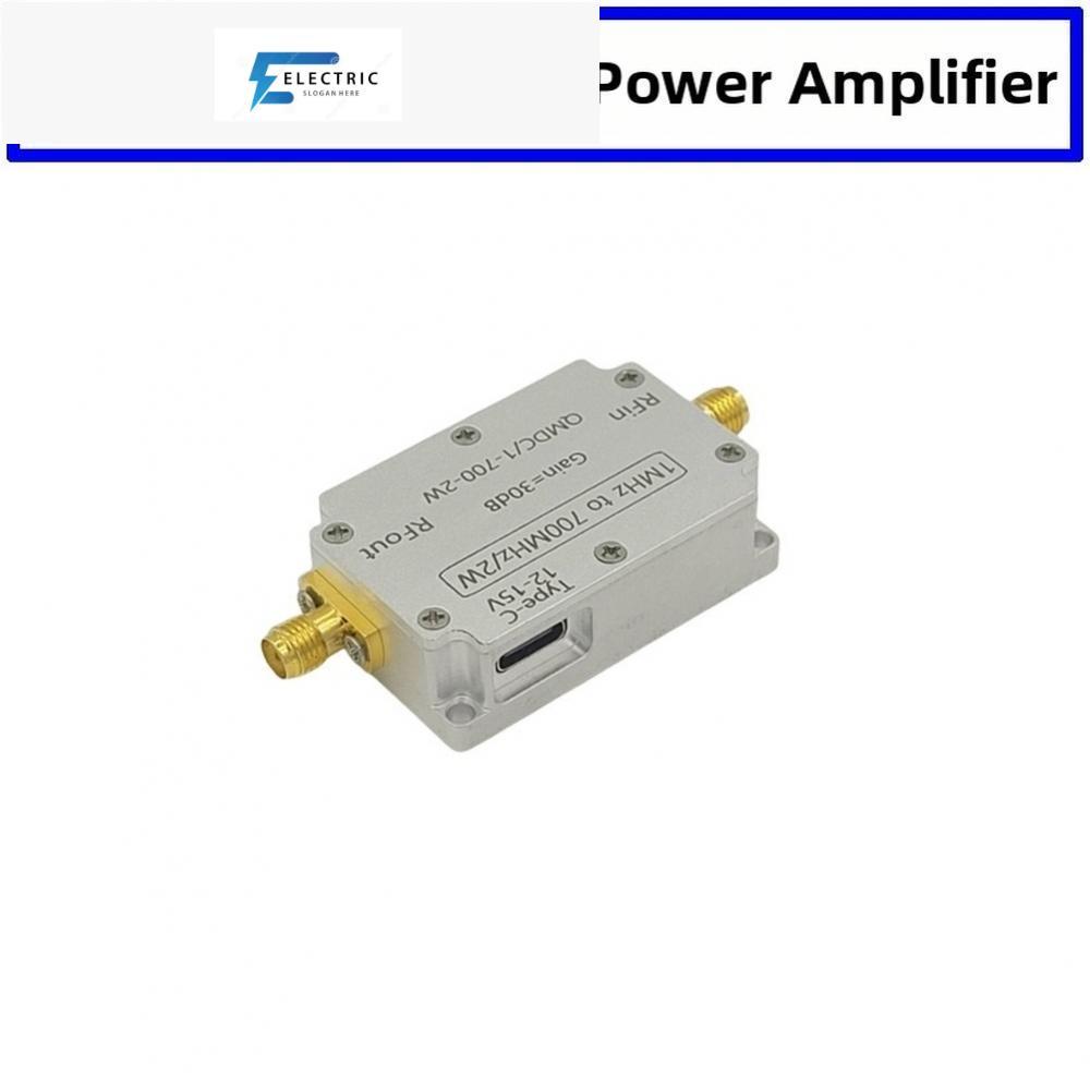 2W RF Signal Booster Module for HF VHF UHF FM 1MHz to 700MHz Frequency 30dB Gain