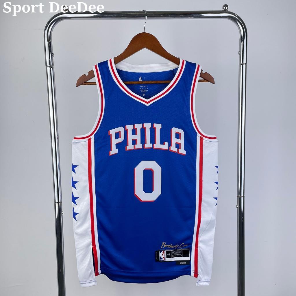 Hot Press Custom Jersey 2023-24 Mens Philadelphia 76ers Tyrese Maxey Icon Edition Swingman Jersey - 