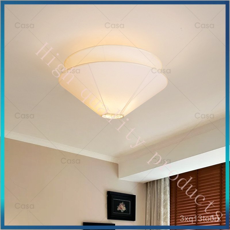 Bedroom Ceiling Light French Cream Style Study Light Fabric Wabi-Sabi Bedroom Pendant Light Master B