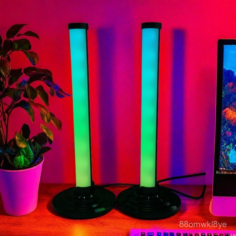 LED Desktop Ambient Light RGB Infrared Remote Control Computer Sound Pickup Desktop Lamp Bedside Dec