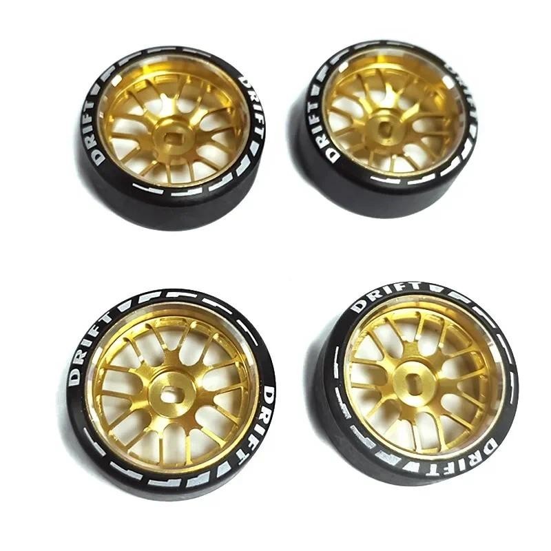 4 ชิ้น/เซ็ตโลหะผสม rc ล้อขอบ + drift ยางสําหรับ 1/28 Wltoys K969 K989 P929 kyosho rally รุ่นรถอัพเกร