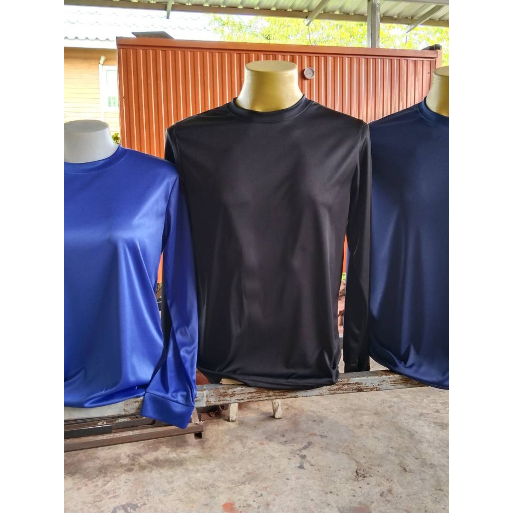 เสื้อแขนยาว เสื้อคนงาน โทนสีเข้ม สีกรมท่า สีดำ สีน้ำเงิน ผ้าไมโคร ฟรีไซส์ รอบอก 44 นิ้ว Size 2XL