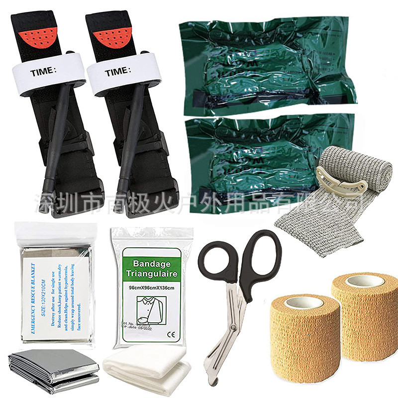 Tactical multifunctional trauma first aid survival tool CAT Tourniquet Israeli Bandage Scissors Set 