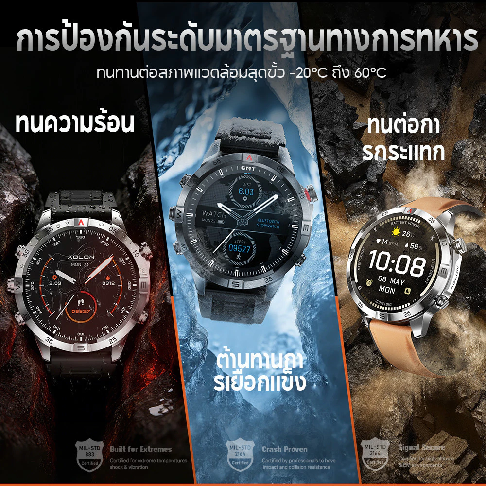 【ใหม่】Aolon GT6 Pro 1.51'' สมาร์ทวอทช์ จอใหญ่ 500mAh smartwatch นาฬิกาวัดความดันและน้ำตาล AMOLED นาฬิกาวิ่ง นาฬิกาโลหะ thumbnail 9