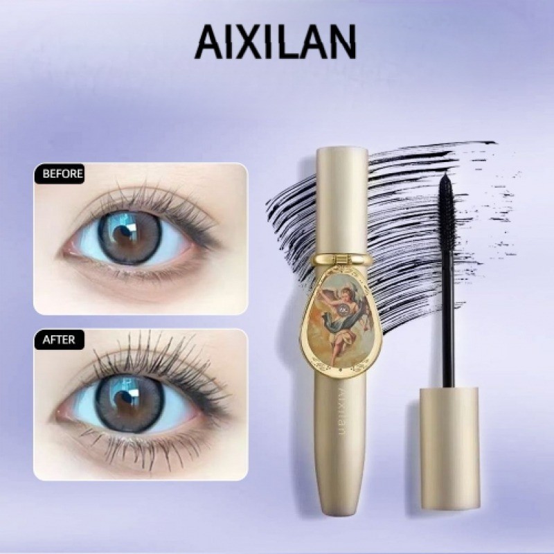 Perfect Girl#AIXILAN Mirror Mascara มาสคาร่าบางและหนาหยิกกันน้ําและป้องกันความเรียบเนียนหนาแน่นและโค