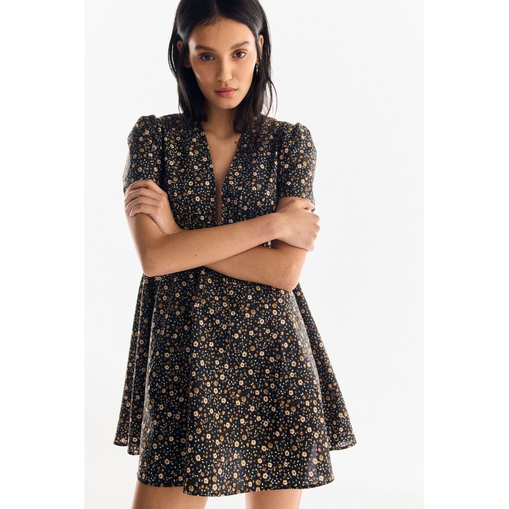 H&M(เอชแอนด์เอ็ม) เดรสผ้าคอตตอนป็อปลินแบบ V-neck Women V-neck cotton poplin dress 1295722_2