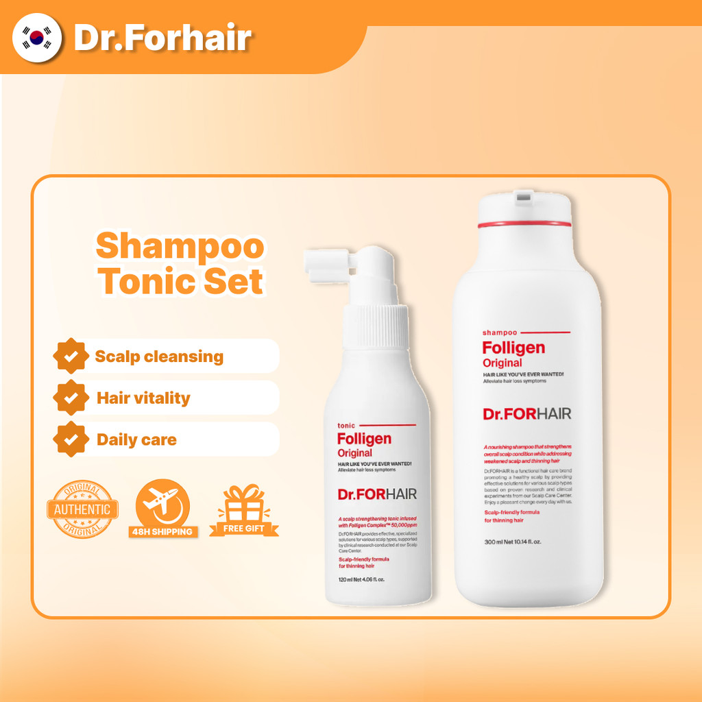 Dr.ForHair Original Shampoo 300ml+100ml / Tonic 120ml(ไม่มีกล่อง)