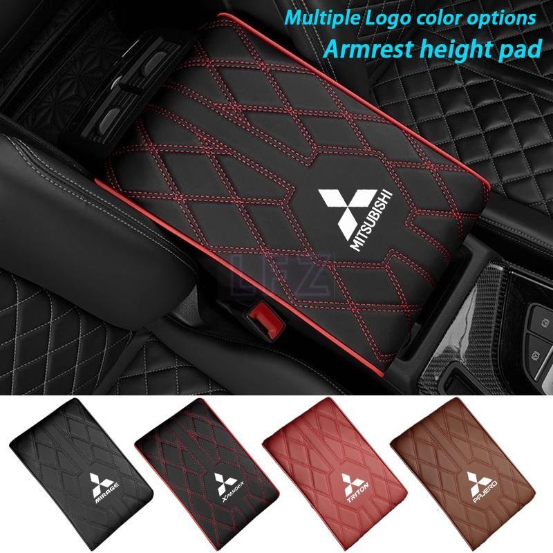 Mitsubishi Car Central ที่วางแขนหนังรูปเพชรแผ่นเพิ่มความสูงแผ่นกันลื่น Attrage Mirage G4 Triton Xpan