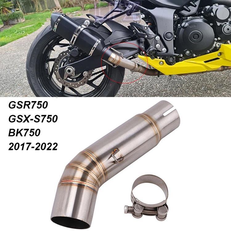 ท่อไอเสียรถจักรยานยนต์แบบสวมท่อกลางลิงค์สําหรับ BK750 GSX-S750 GSR750 2017-2022