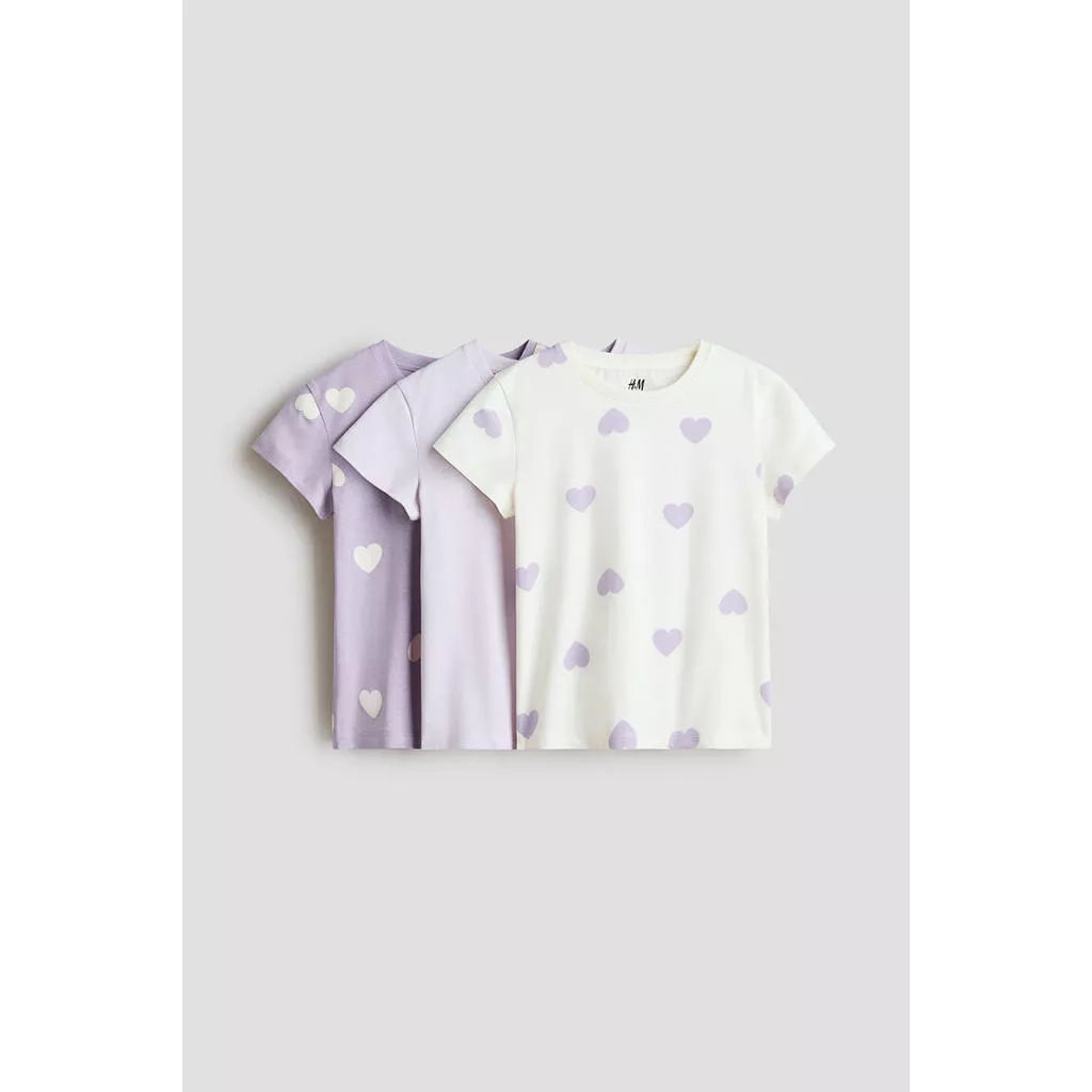 H&M(เอชแอนด์เอ็ม) เสื้อยืด 3 ตัวในชุด เด็กหญิง 1318442_4