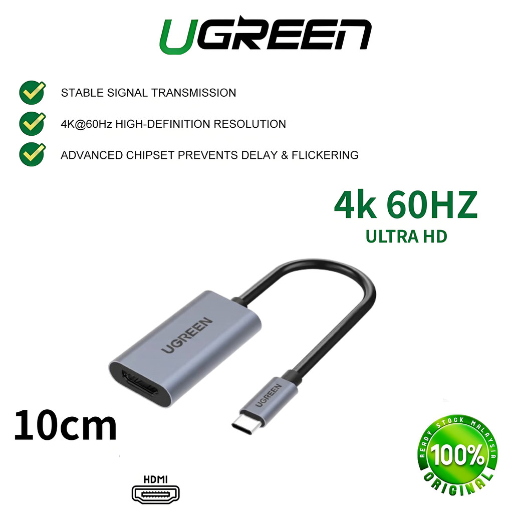 Ugreen อะแดปเตอร์ USB C HDMI 4K @ 60Hz Type C เป็น HDMI Thunderbolt 3 USB-C เป็น HDMI สําหรับ MacBoo