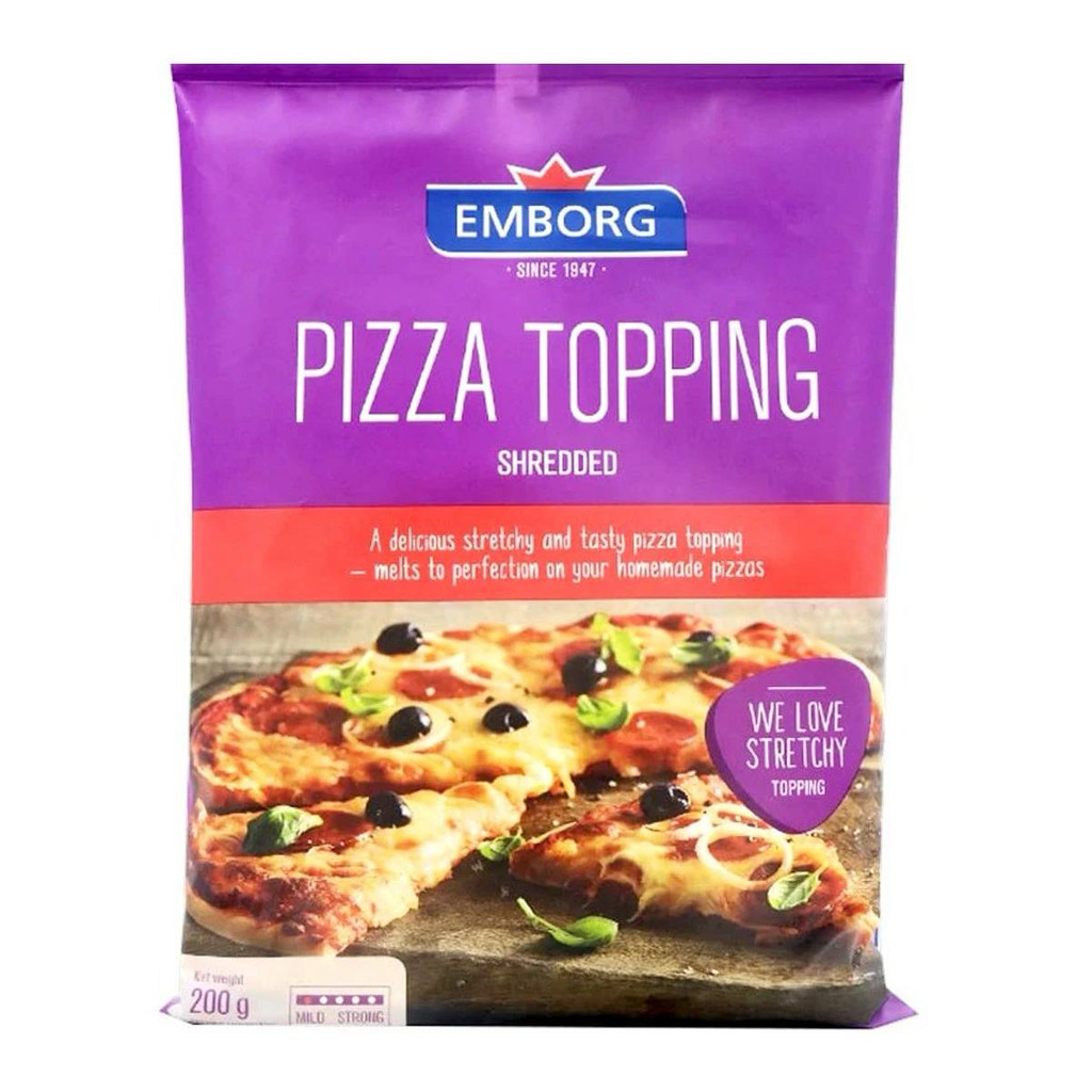 [0168928] Emborg Pizza Topping Cheese Emborg พิซซ่าทอปปิ้งชีส 200g