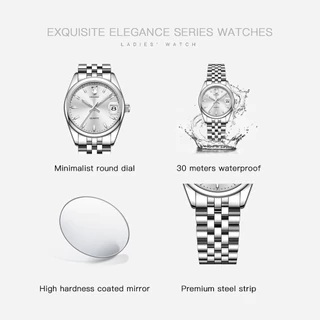 PLAYBOY นาฬิกาผู้หญิง watch 100% ของแท้ กันน้ำ สายสเตนเลส แฟชั่น ของขวัญวันเกิดผู้หญิง 3911