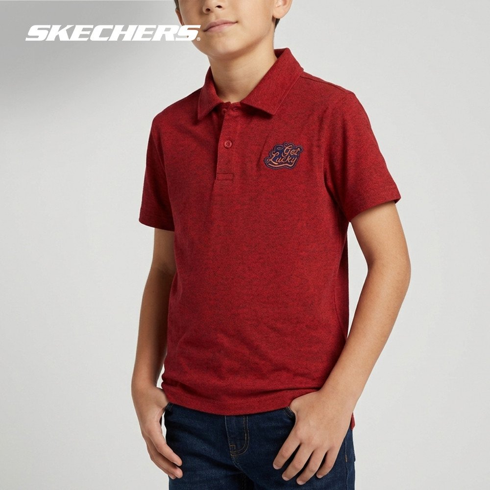 Skechers สเก็ตเชอร์ส เสื้อโปโลเด็กผู้ชาย Boy Polo Apparel - SL125B243-005G (FF)