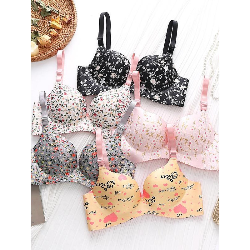 AD Bra 821#(แพ็ค3ตัวคละสี)ชุดชั้นใน ฟองหนา2cmสุดฮิตตลอดกาล Bra !! เสื้อในไร้ขอบ สไตล์เกาหลี ไร้โครง push up บราดันทรง