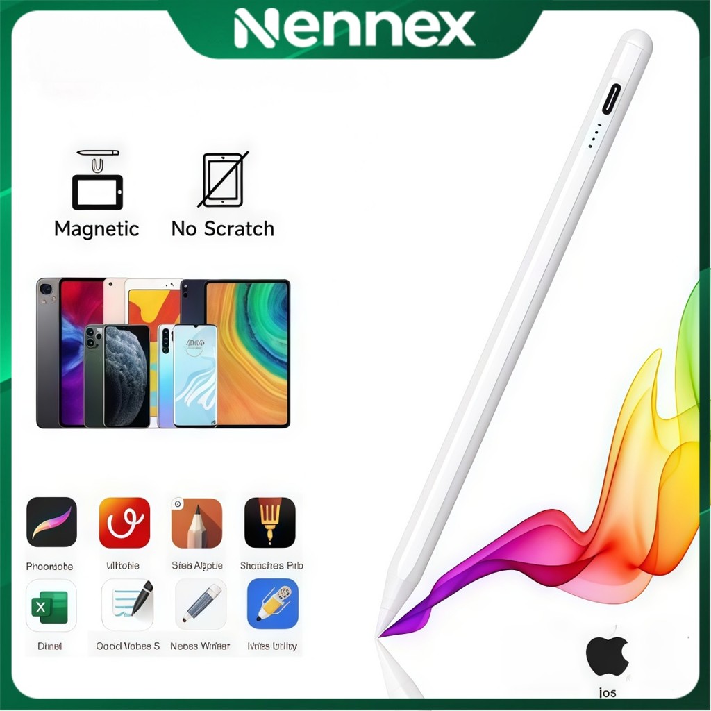 Nennex ปากกาทัชสกรีน วางมือบนจอ แรเงาได้ ปลายปากกาอัจฉริยะ Stylus Pen เหมาะสำหรับสไตลัสแท็บเล็ต IOS 