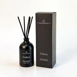 Aroma ขวดเปล่าน้ำมันหอมระเหย 100ml สีดำด้าน พร้อมก้านไม้ ดีไซน์หรู เติมกลิ่นได้ตามชอบ