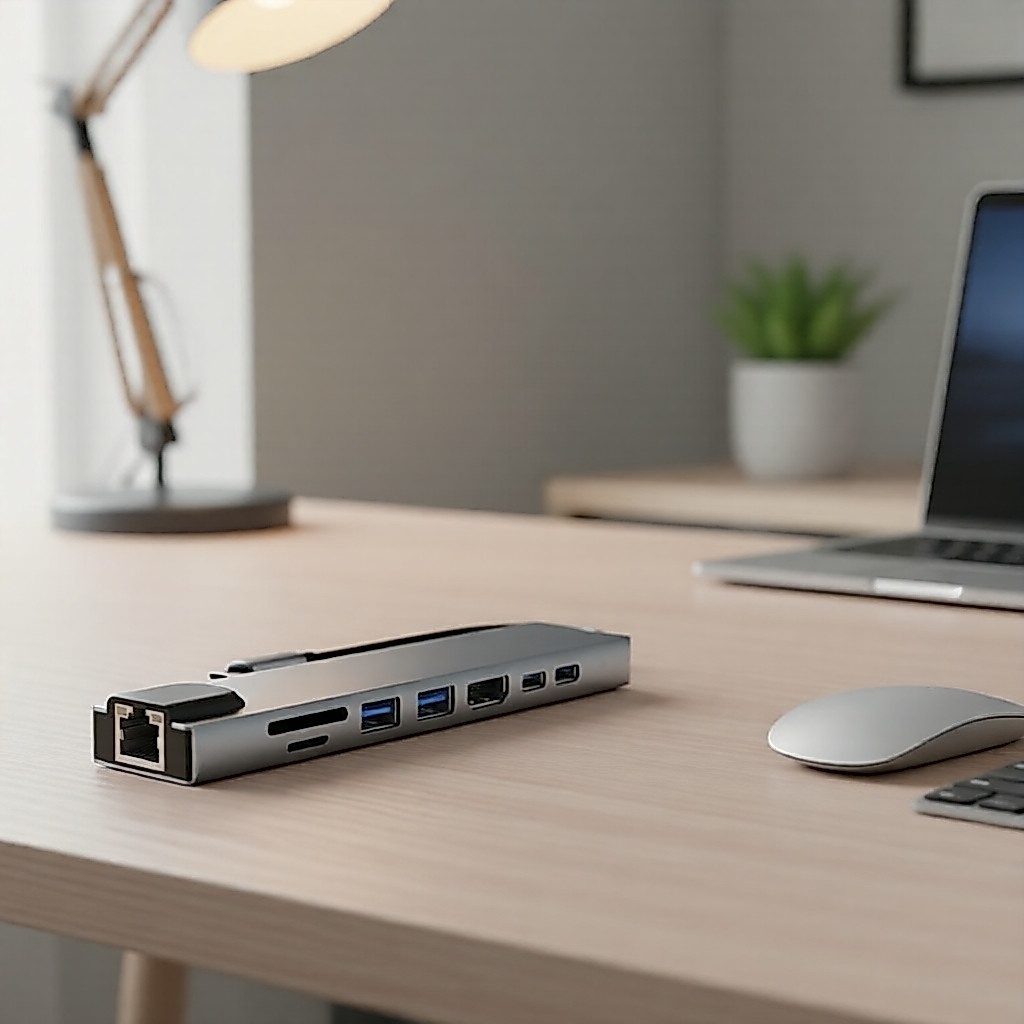 8in1 ฮับ Type C พอร์ต USB3.1 4K HDMI RJ45 SD TF รองรับอ่านการ์ดและชาร์จ PD สําหรับแล็ปท็อปและคอมพิวเตอร์