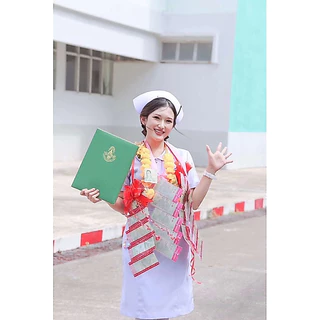 จัดส่งฟรี🔥ไม่มีขั้นต่ำ🔥 หมวกผู้ช่วยพยาบาล (PN) (แบบพับสำเร็จ) แถบตรง