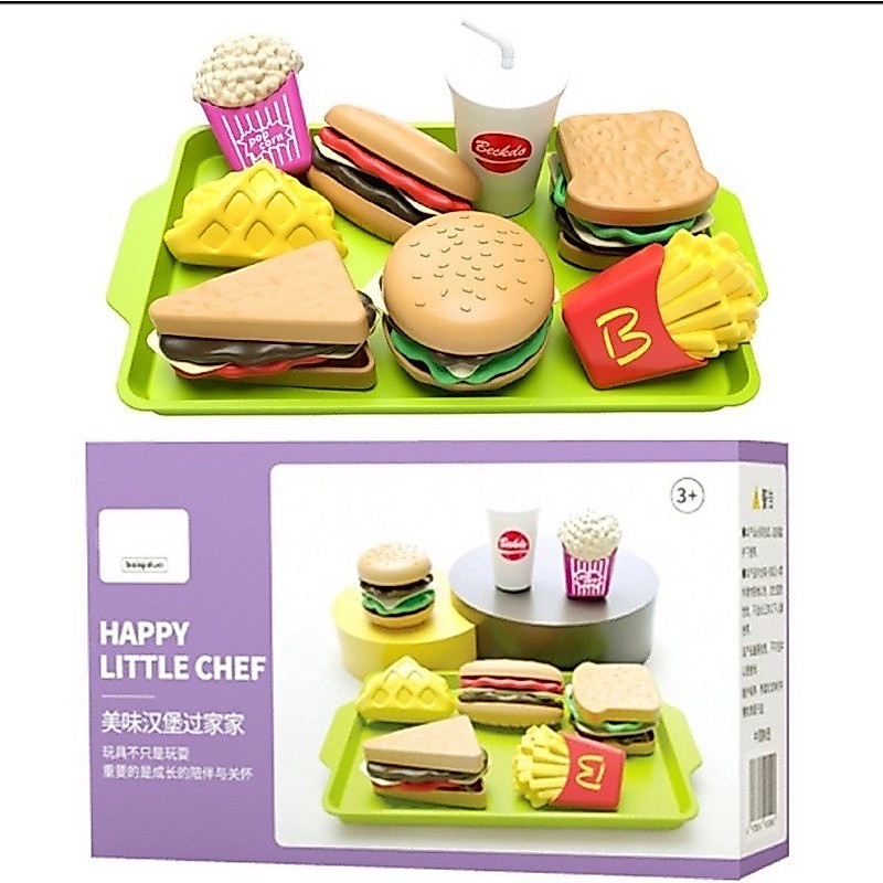 27 Pack Kids Burger Pretend Cooking Playset รูปที่ 6