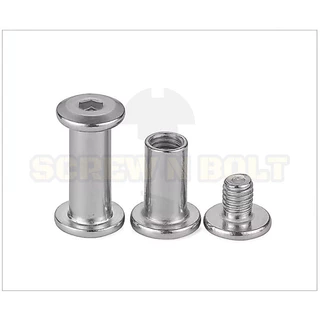 (ยกชุด) น็อต สกรู หัวกลมแบน งานเฟอร์ฯ+ตัวเมีย สแตนเลส 304 เกลียวมิล M8 M10 / (Set) Round Flat Hex