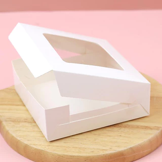 Boxjourney กล่องทรงแบน สีขาว 12x12x4 ซม. (20 ชิ้น/แพ็ค)