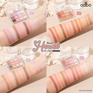 ถูก/แท้/มีไลฟ์ พาเลทท์ ODBO Real Heart Color Eye Palette พาเลท อายแชโดว์ เนื้อแมท ชิมเมอร์ ทาตา แต่งตา ตาวิ้ง สีชัด