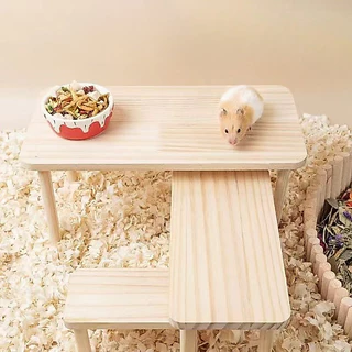 [HAMSTER TRAVEL]โต๊ะไม้หนูแฮมสเตอร์ แพลตฟอร์มเพิ่มพื้นที่กรง ดีไซน์เรียบง่าย แข็งแรง ใช้งานคุ้มค่า