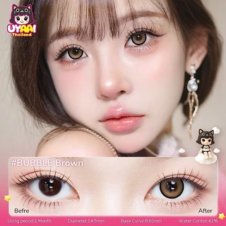 UYAAI คอนแทคเลนส์ น้ำตาล สัมผัสด้วยสีธรรมชาติ ปริมาณน้ำ 42 % 14.2 มม. สามารถใช้สำหรับ แต่งหน้าตา รายเดือน