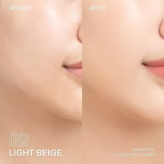 [02 Light Beige] Cute Press 1-2 Beautiful Airy Matte Foundation Powder แป้งผสมรองพื้น กันแดด